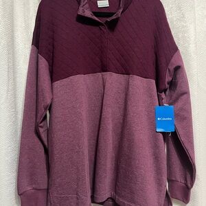 Columbia Quilted Snap Pullover in Purple